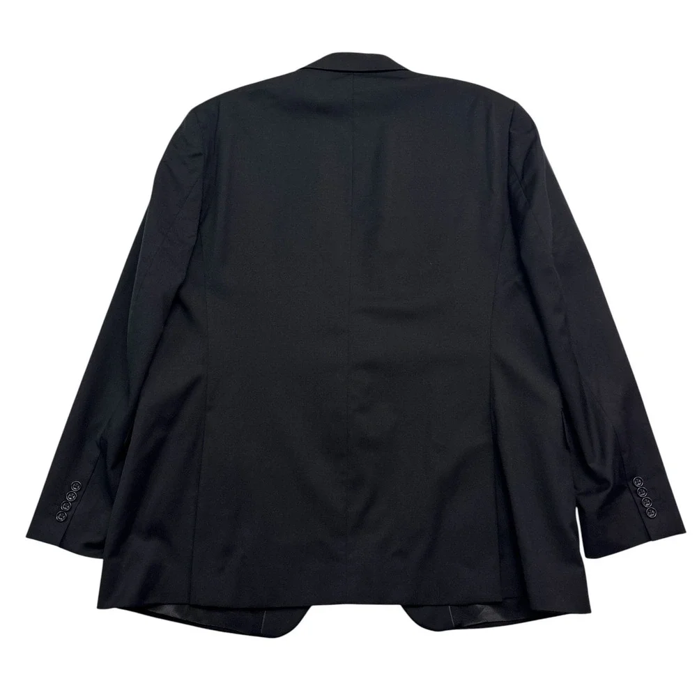 Stafford 50L 44x32 Black 3pc Pant Suit Wool All Season Flat Front Classic Fit
